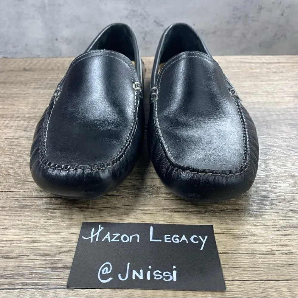 G.H. Bass~Men’s~”Wheldon Grosgrain”~Black Leather Driving Loafers~Size 10M‎